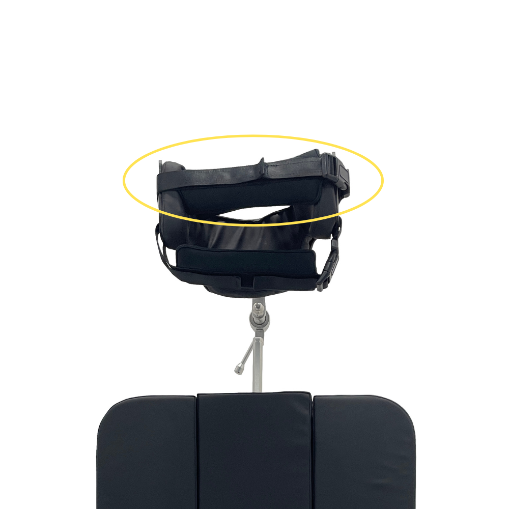 Surgical table head restraint strap