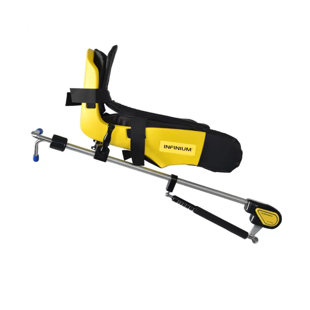 Yellow Pneumatic Candy Cane Style Table Stirrups for Cystoscopy, OB, Lithotomy