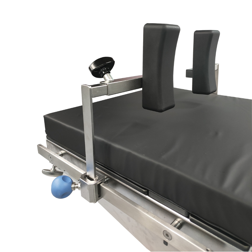 Surgical table shoulder frame and support pads