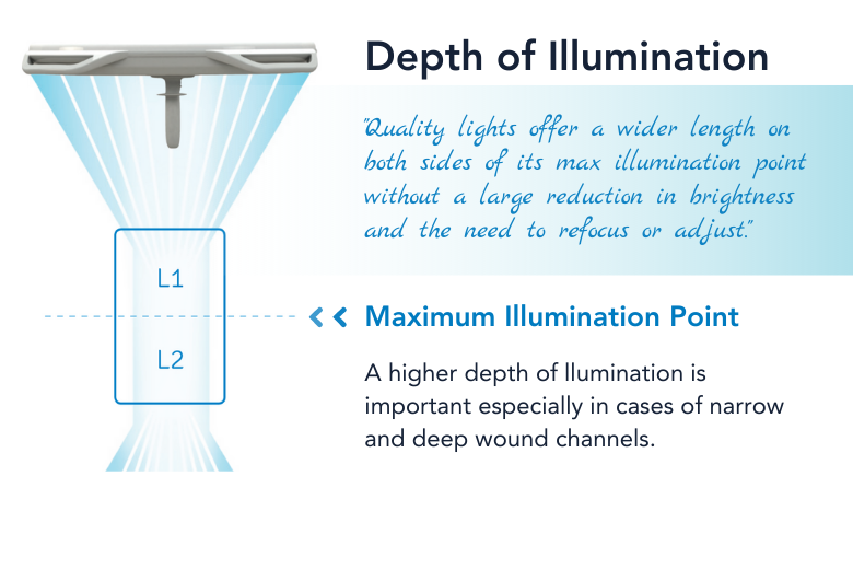 Illustration explaining depth of field what maximum illumination point is